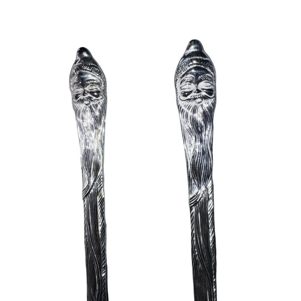 Vintage 1995 International Silver Co. Silverplated Santa Claus Spoon & Fork Set